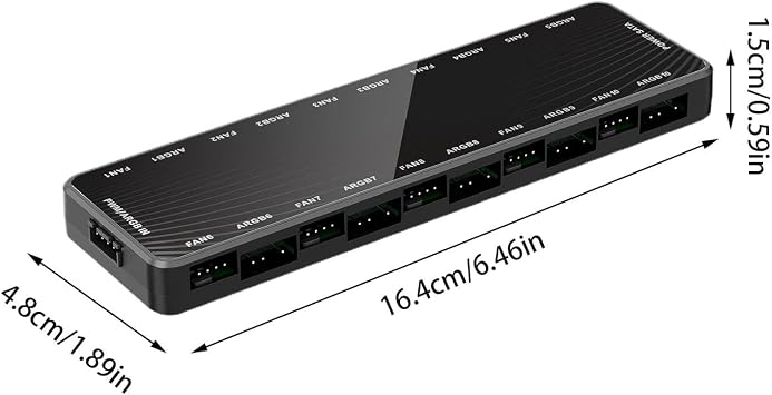 Argb Pwmファンハブ、コンピューターargb Pwmファンスプリッター、コントローラー付きpcファンハブ、argbファンハブスプリッター、pwm