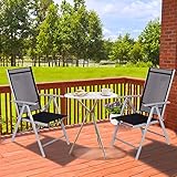 CCLIFE Alu Klappstuhl 4er Set Gartenstuhl Balkonstuhl verstellbar klappbar - 6