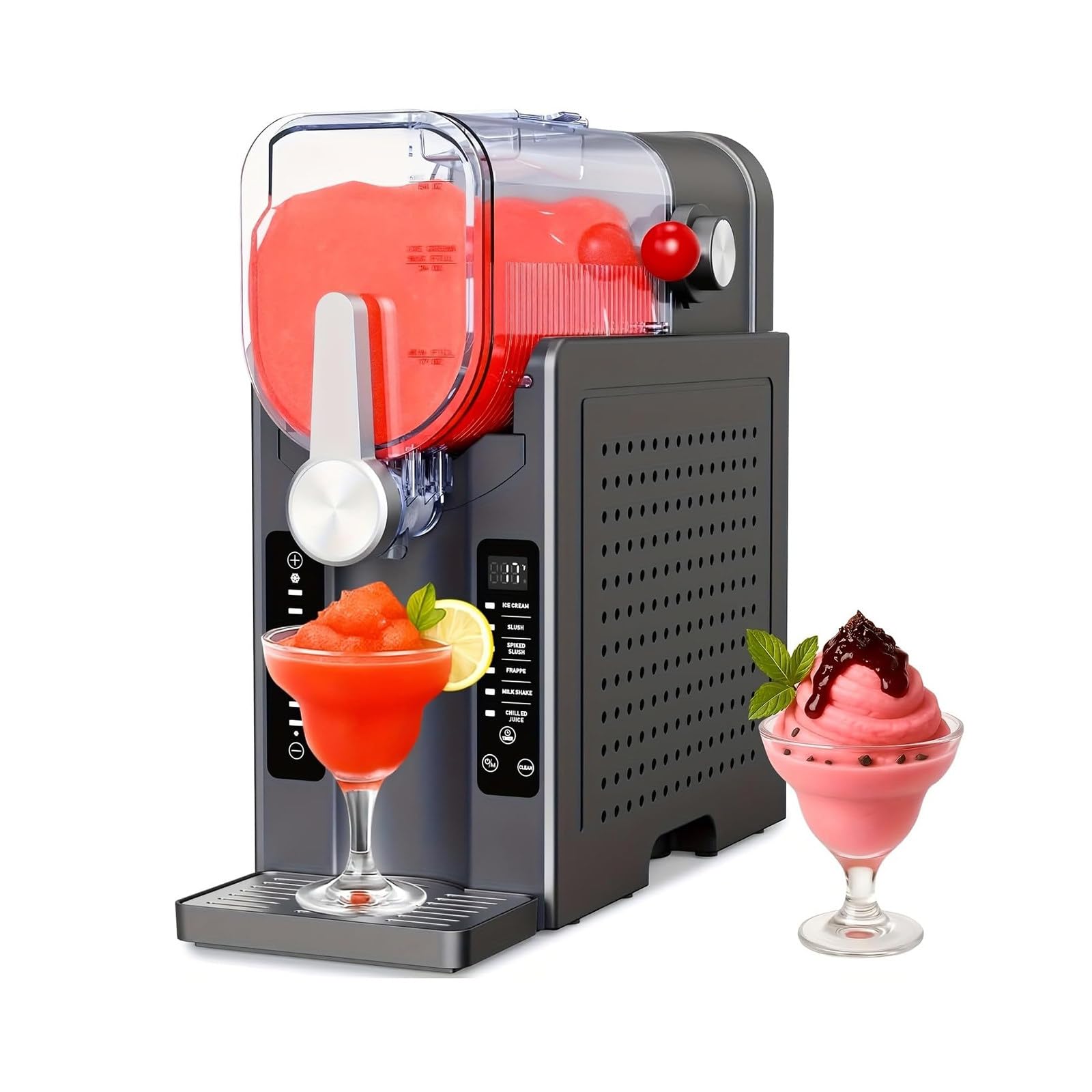 Hajmyrdonyx Multicolor Slushie Machine For Home No Ice Needed F Rozen Drink Maker With Auto-Clean, Led Display 6 Presets, 1.6L Slushie Machine Drink Maker, Can Be Made Ocktails, Frappés, Ice Cream