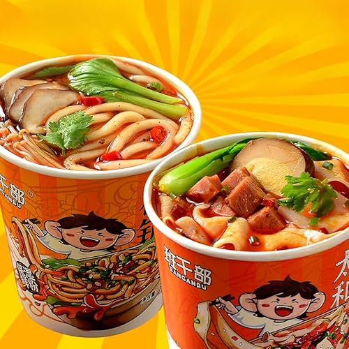 砂?土豆粉条 速食麻辣? 冲泡方便泡面桶装 美味酸辣粉 网?辣味休?小吃 土鍋のジャガイモの粉条 インスタント麻辣熱 泡を入れるのに便利なカップラーメンの樽詰め おいしい酸辣粉 網紅辛味のカジュアル軽食 (ミックス味,6桶)