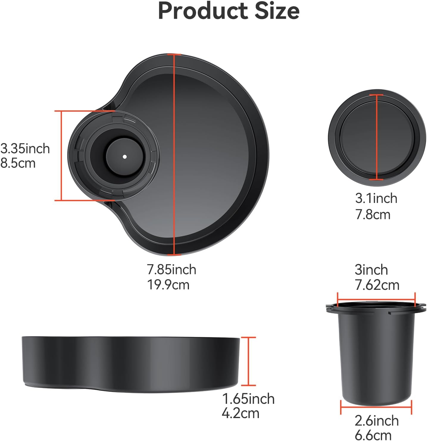 Car Seat Cup Holder Snack Tray Black, Toddler Travel & Road Trip Essentials Accessory for Mess-Free Snacking in the Car,Travel Tray for Kids Car Seat