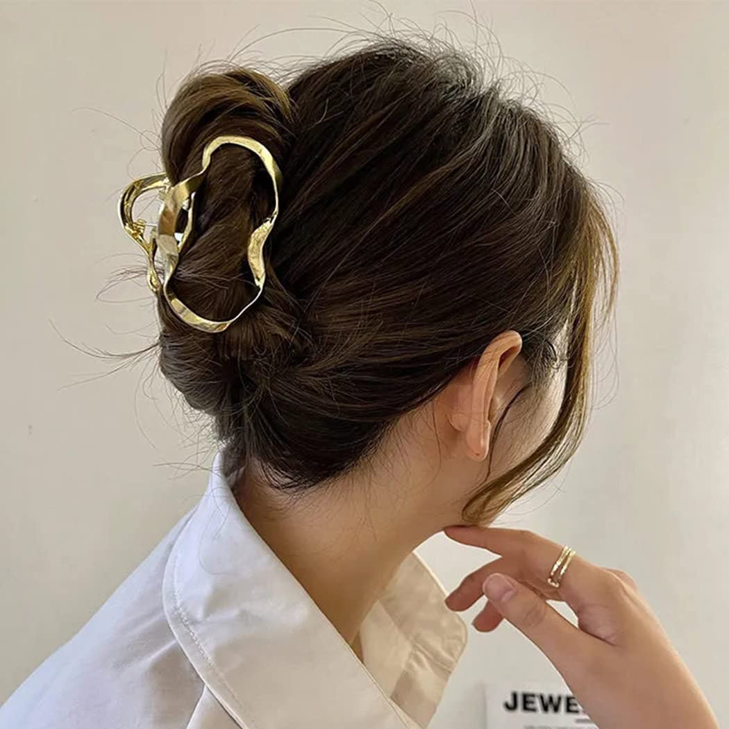 Brinie Hair Clip Barrette, 2 Pack Geometric Hollow Metal Alloy No Slip Hair Claw Clips for Thick and Thin Hair, for Women and Girls - Image 6