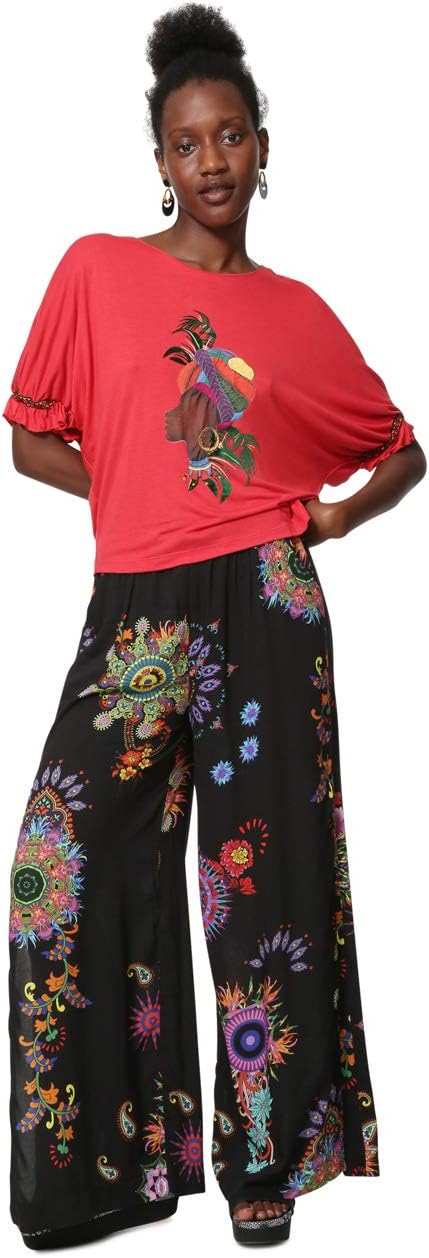 DesigualWomen's Kahua Puff Arm African Woman Top