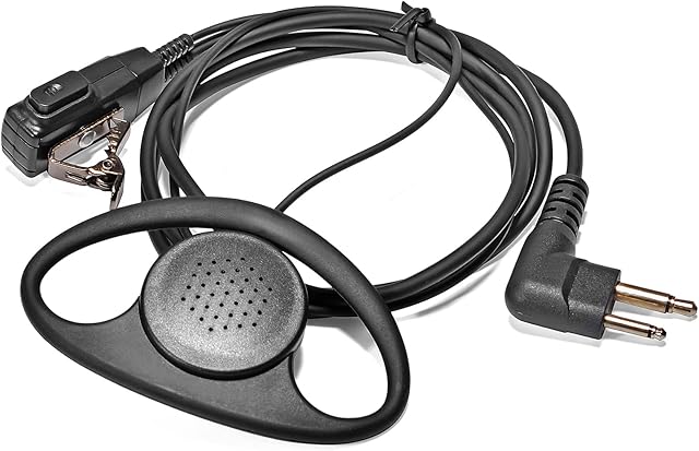 HYSHIKRA D Shape Earpiece Microphone with PTT Headset Compatible for Motorola CP040 CP200 GP300,CLS1110,CLS1410 2-pin Radio