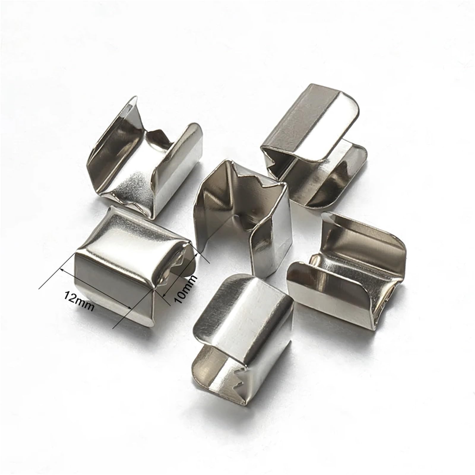 Koraliki zaciskane 600 szt. Metalowe klipsy do sznurka DIY 5x10mm przewód mocujący zaciskany sznurek skórzana lina składany klips do wyrobu biżuterii elementy bransoletki(10x12mm)