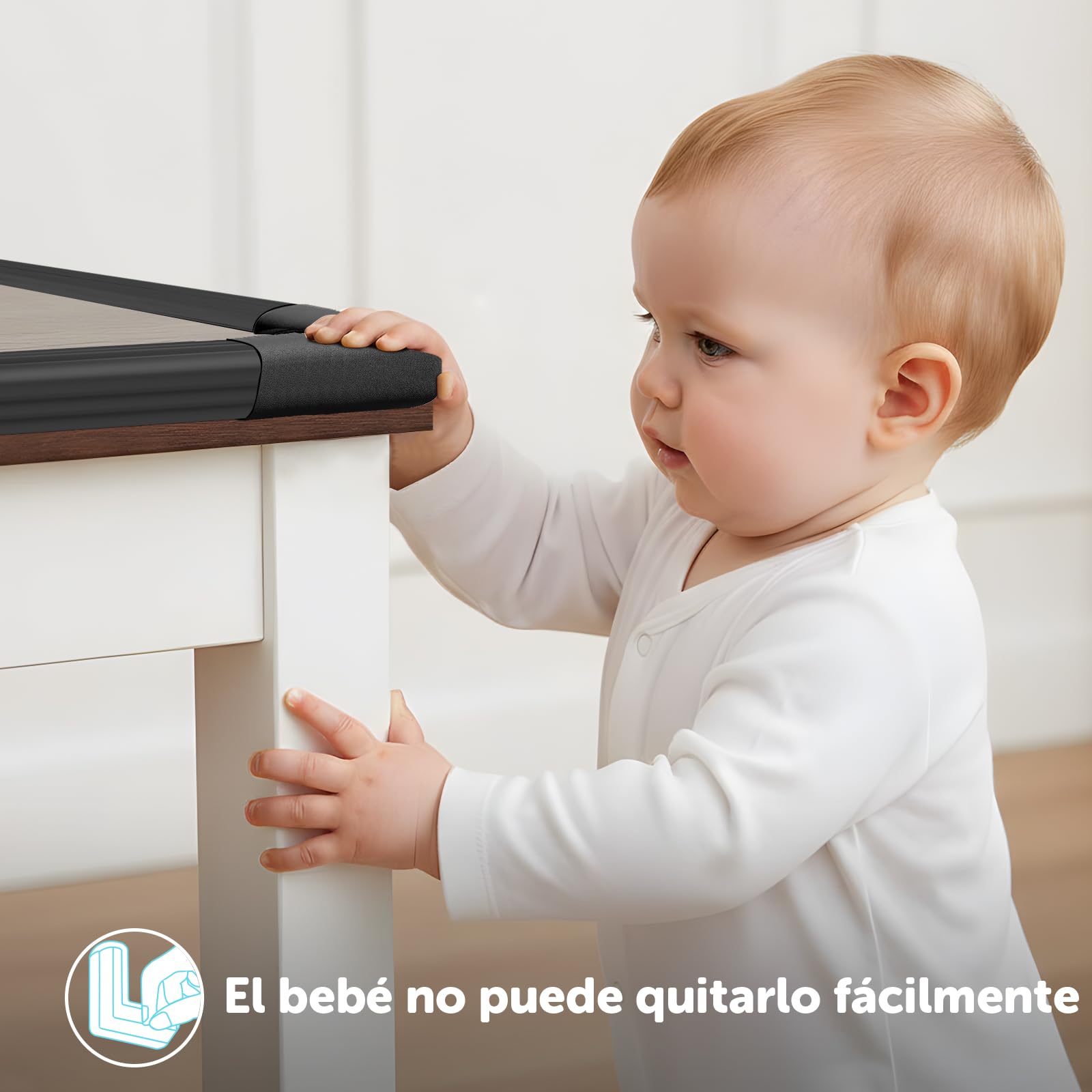 shinfly 16 x Protector Esquinas Bebe, Espuma Suave Protectores de Esquinas para Bebes, Adhesivo Extra Fuerte Protege Esquinas Bebe, Esquineras para Cama, Mesa, Mueble(Negro) — view 5