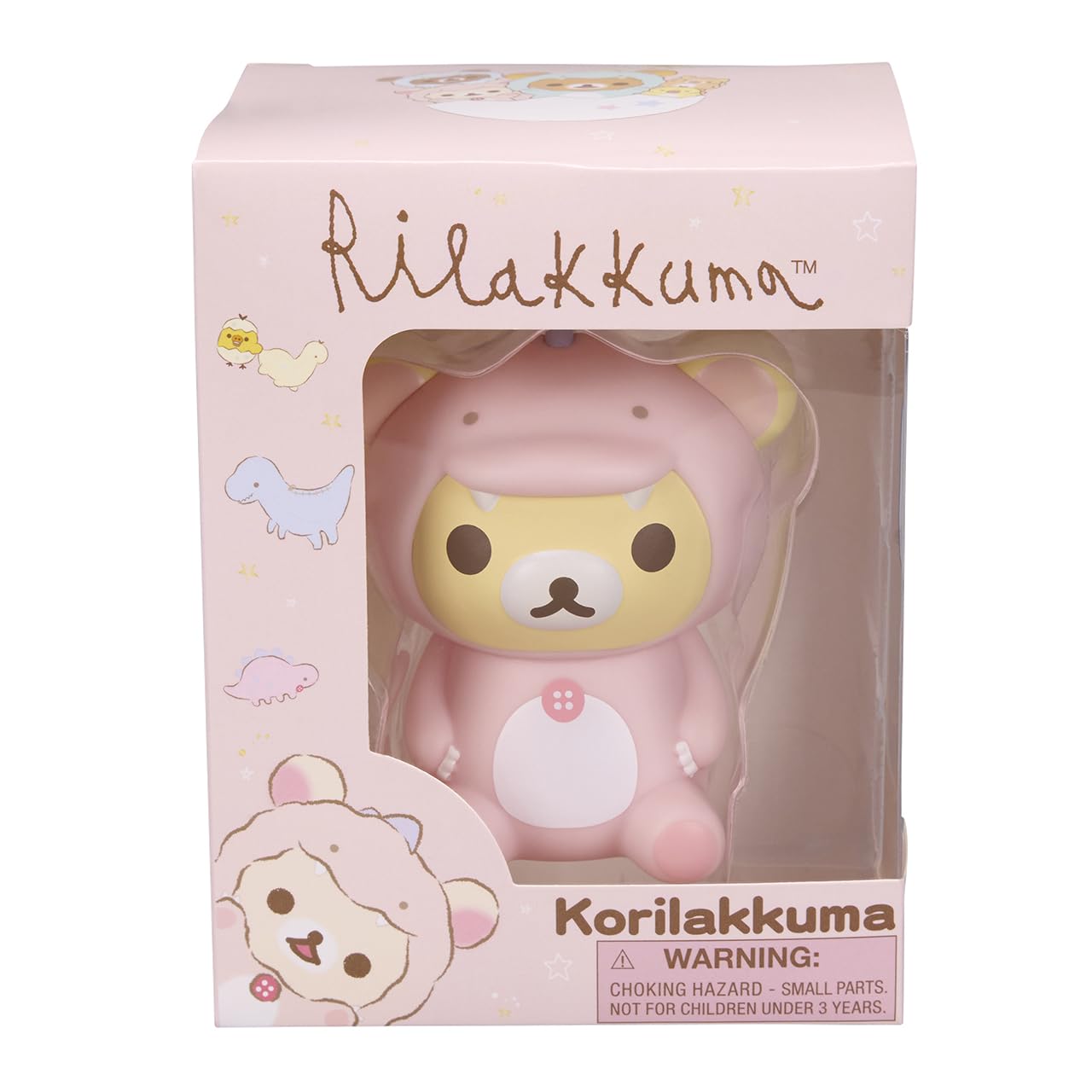 San-X Original Rilakkuma Plays with Dino Vinyl Figurine Toy - 3" Korilakkuma