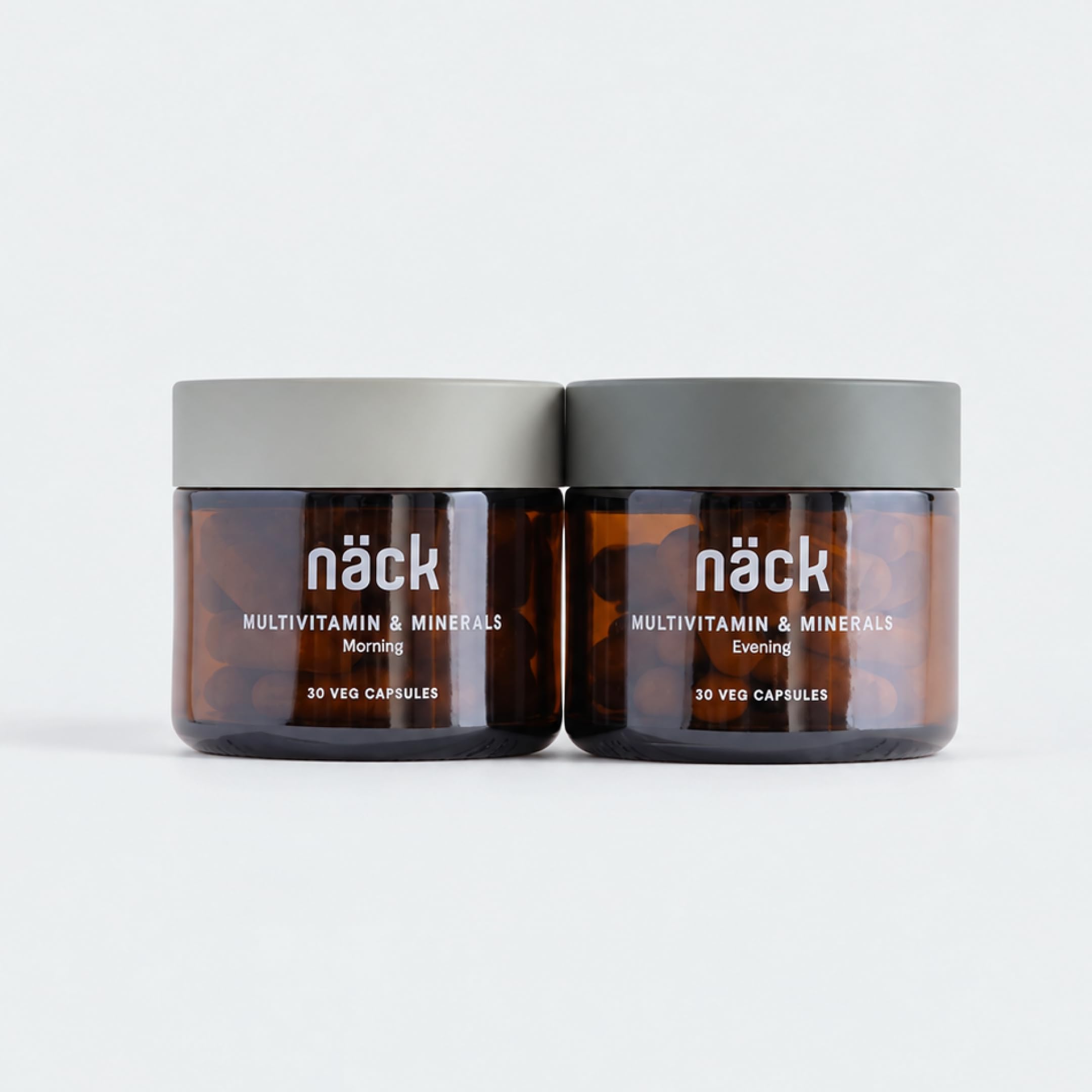 Näck Multivitamin & Mineral Dual Formula | Morning & Evening Formula | Superior Absorbency | 100% RDA for 21 Essential Vitamins and Minerals | 60 Veg Capsule