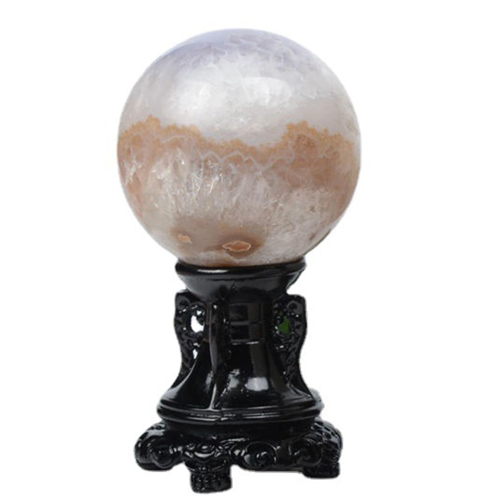 LTRAJUYNH White Agate Crystal Ball Ornaments Simple Atmosphere Magnificent Crafts Home Decoration,2.4" Dia