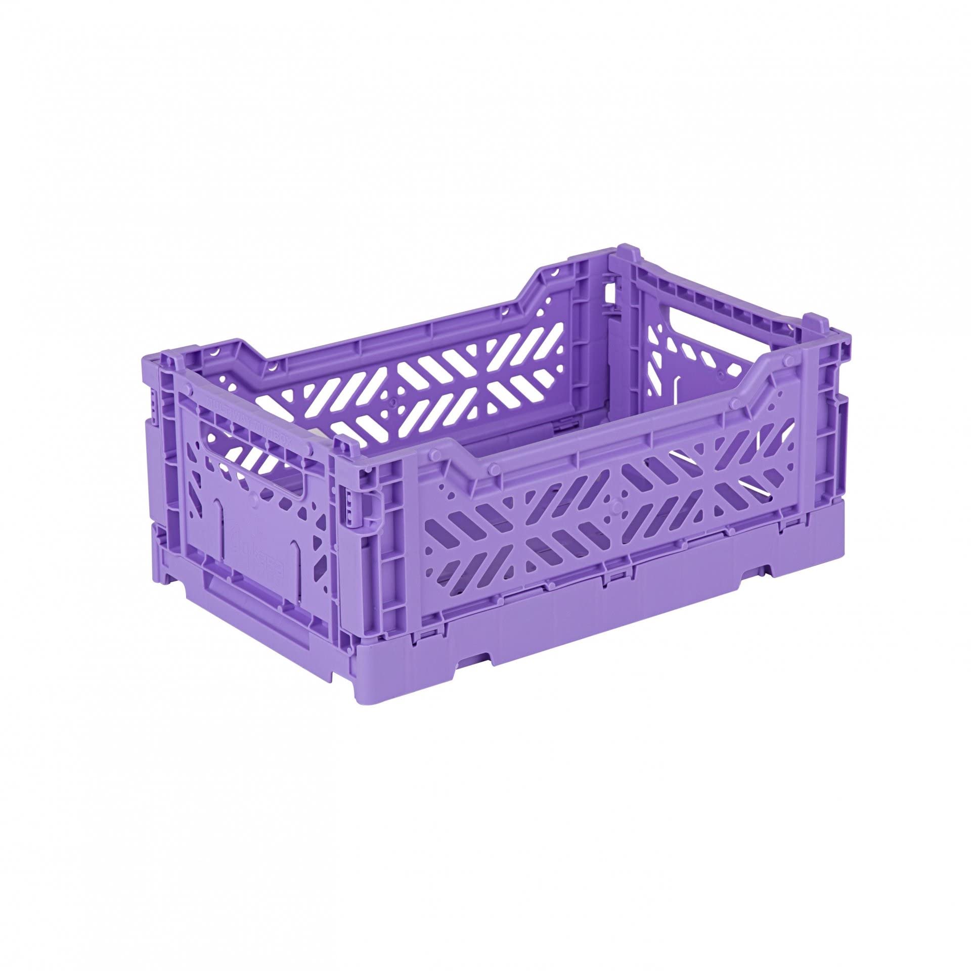 Aykasa Taro Milk Tea Folding Crate, Sturdy Folding Crate, Plastic, Stackable, Mini (27 X 17 X 11 Cm)