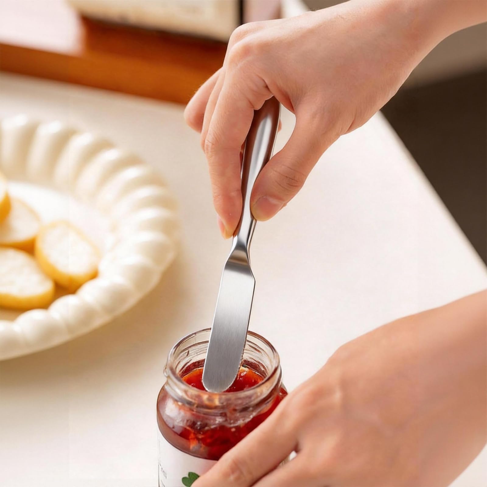 6 Piezas Cuchillo Mantequilla Multiusos de Acero Inoxidable, 13,5 × 2,5 × 2 cm Cuchillos Untar Pequeña Untadores de Pate Espátula Esparcidora de Mantequilla, para Nata Mermelada Queso