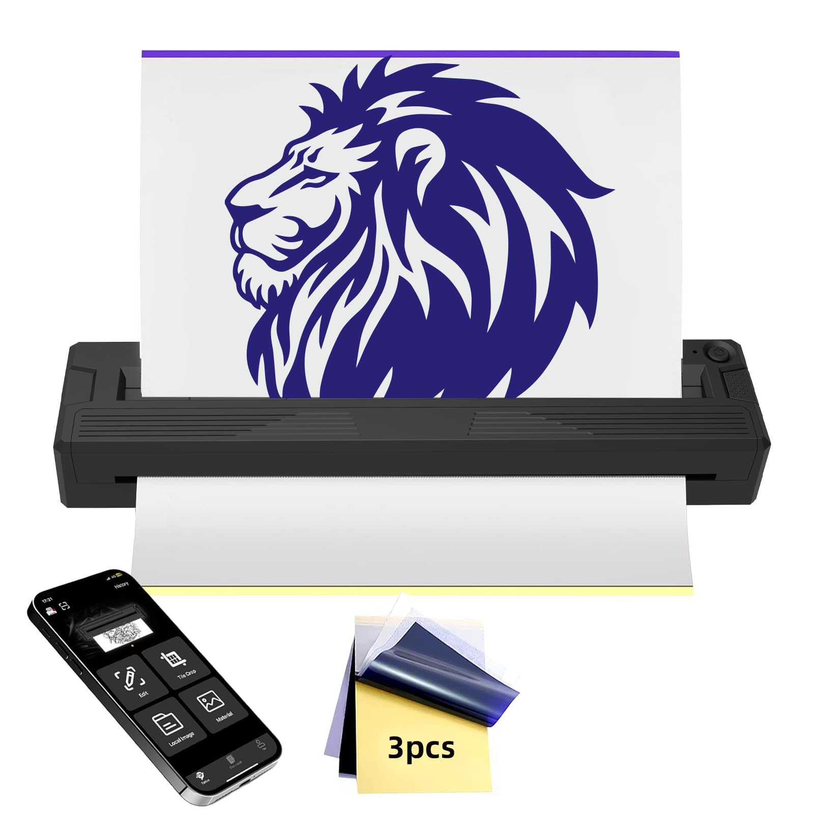 Tattoo Stencil Printer for Tattoo Beginners&Artists,Tattoo Printer Machine with 10pcs Tattoo Transfer Paper,Portable Wireless Bluetooth Thermal Inkless Tattoo Printer Compatible with Phone/Pc&Pad-picture-48