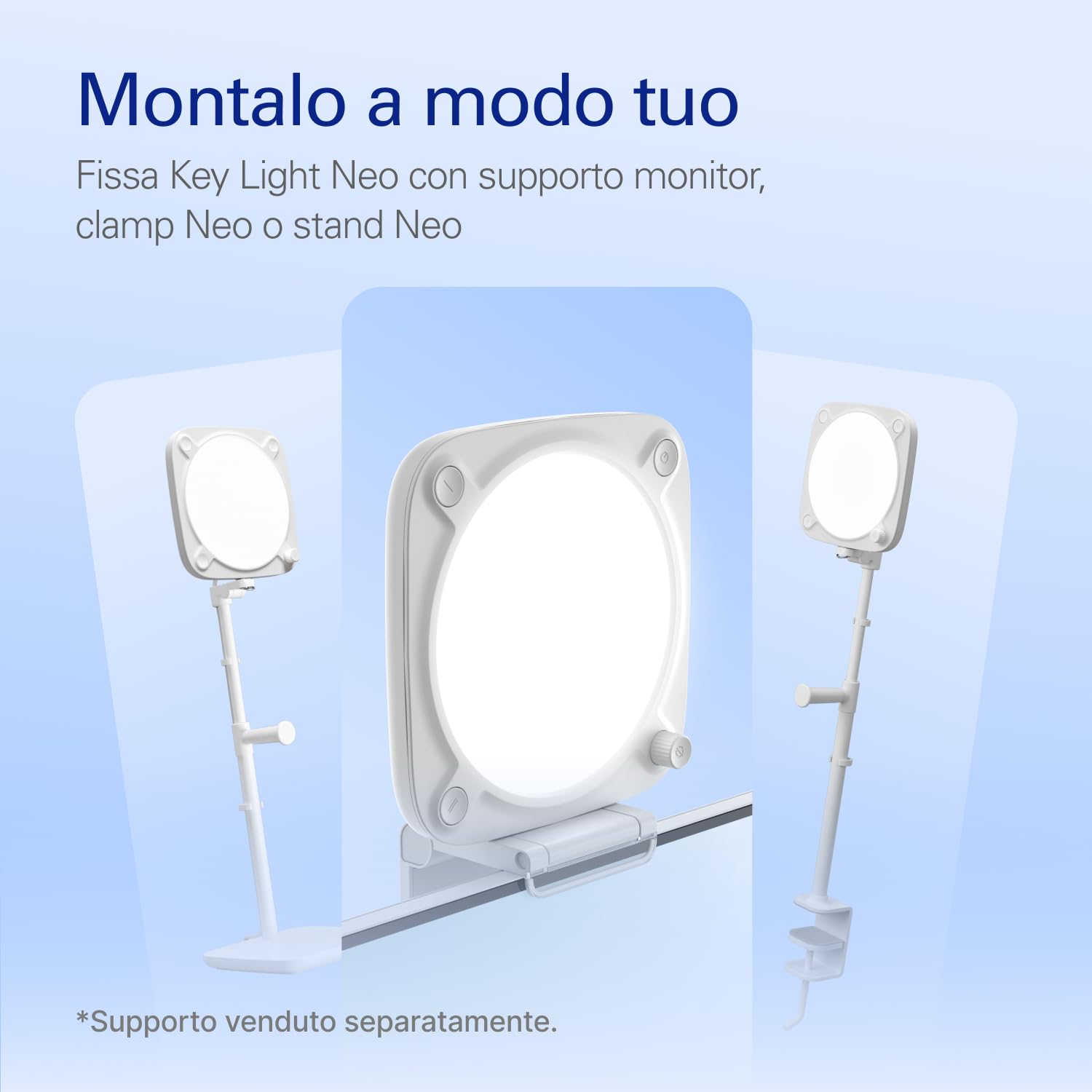 Elgato Key Light Neo (Senza Supporto) - Luce LED per Videochiamate e Streaming - Controllo onboard/Wi-Fi - Compatibile con Laptop, PC, Mac - Alimentazione USB - Supporti non inclusi