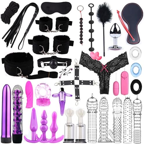 ZeeKoug 34 PièCes à La Mode Pilates Extreme Training Combination Set (Noir), Main Amusante, Jambe Et Accessoires D'éQuipement d'exercice De Hanche, Cadeau De Couple