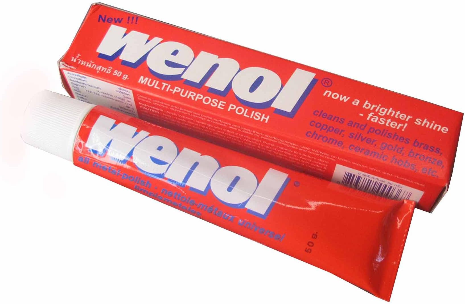 WENOL MULTI-PURPOSE POLISH!!! NOW A BRIGHTER SHINE - FASTER! CLEANS AND POLISHES BRASS,COPPER,SILVER,BRONZE,CHROME,CERAMIC HOBS,ETC. Buy This Item!! Get One Free Personal Battery (2A) Fan