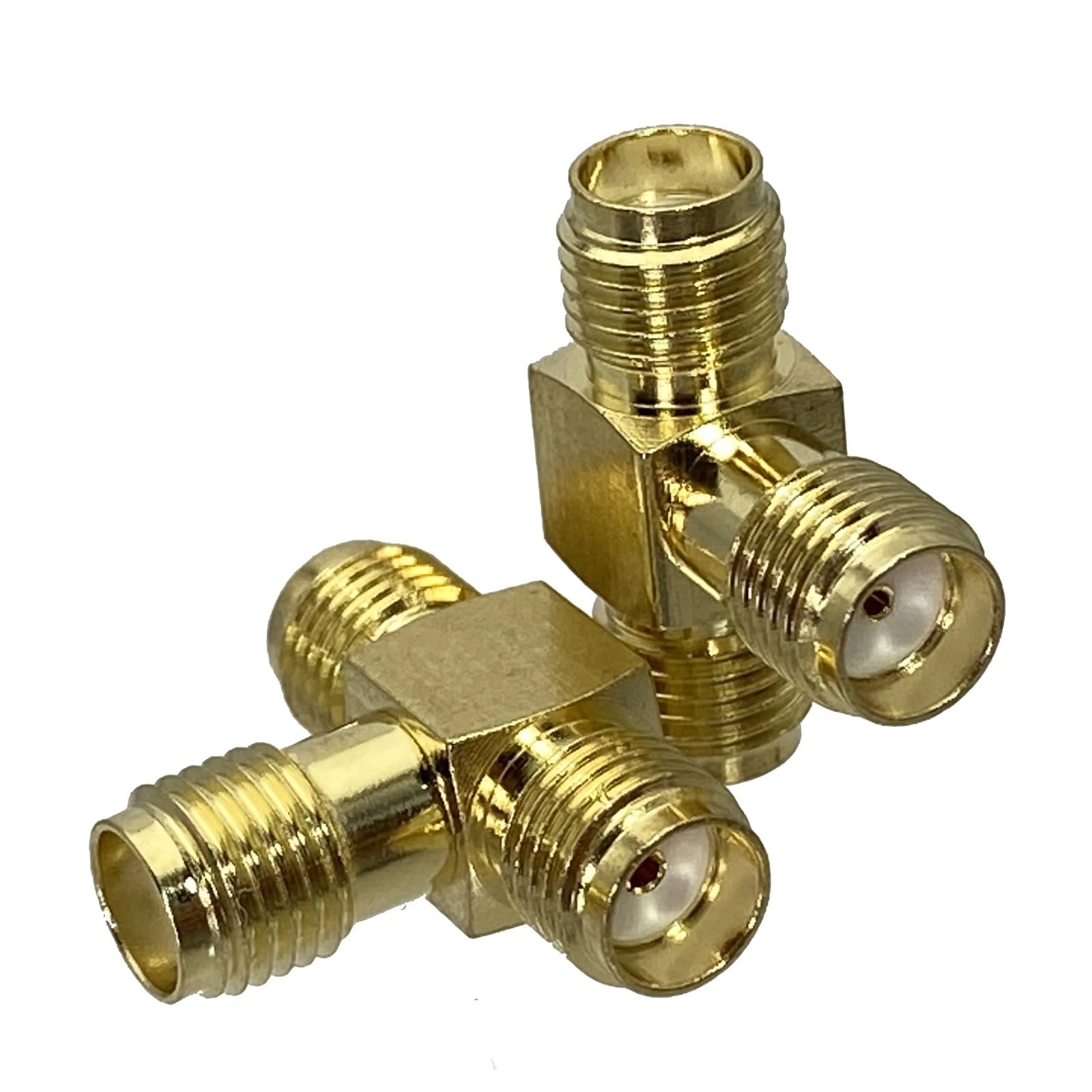 Conector SMA hembra de 3 vías para solucionar derivaciones de cable RF, 10 piezas