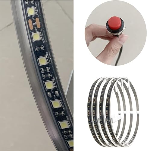 Miniatura 5 de Anillo de rueda LED estroboscópico de 15.5 pulgadas, color blanco puro IP68, impermeable, brillante, luces de llanta iluminadas para camión,