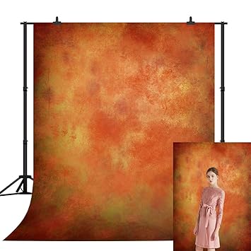 CapiSco 5X7FT Photo Backdrop Photography Studio Background Orange Gradient Personality Backdrop for Newborn Baby Child Adult Portrait Mannequin Products Retro Art Lava Color Portrait Backdrop SCO179A
