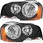 For Volvo XC90 Headlights Lamps Set 2003 2004 2005 2006 2007 2008 2009 2010 2011 2012 2013 2014 Halogen Driver and Passenger Side
