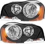 For Volvo XC90 Headlights Lamps Set 2003 2004 2005 2006 2007 2008 2009 2010 2011 2012 2013 2014 Halogen Driver and Passenger Side