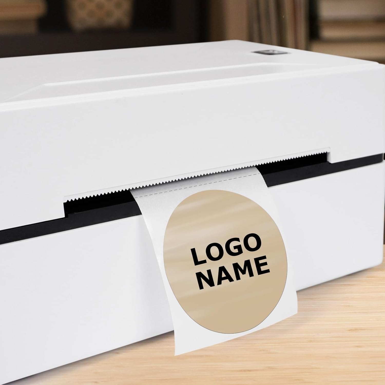 Khaki Circle Thermal Labels Vinyl 2 Inch Self-Adhesive Round Stickers Roll Waterproof Printer Decals Name Tag for QR Code DIY Office Address 500 PCS - Image 6