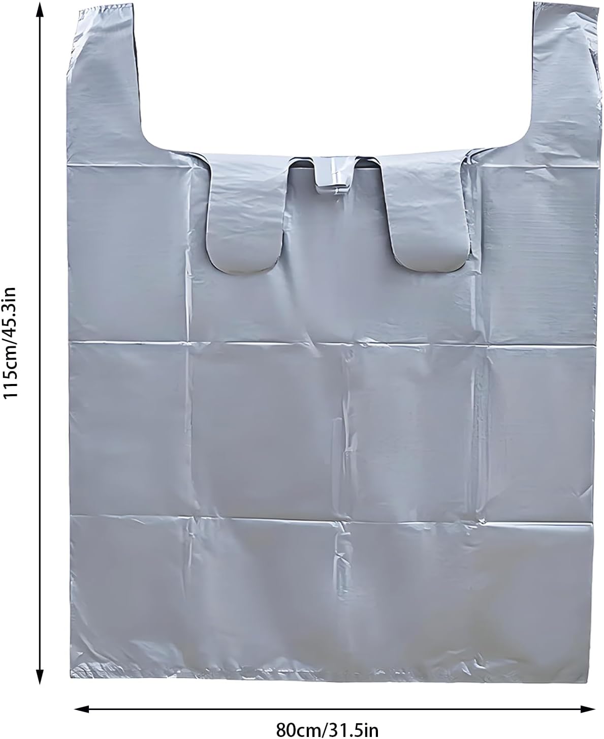 Moving bags, 10 Pack Extra Large 170L 32" x 49" Plastic Bags, 25 Microns Thick Clothes Quilt Storage Carrying Bags - Gray