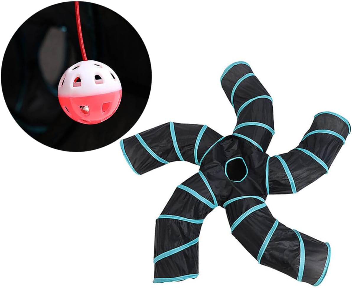 Kisangel Foldable Cat Tunnel Toy Interactive Way Tube for Cats Fun and Creative Pet Playing Tunnel Space-Saving Design for Indoor Play