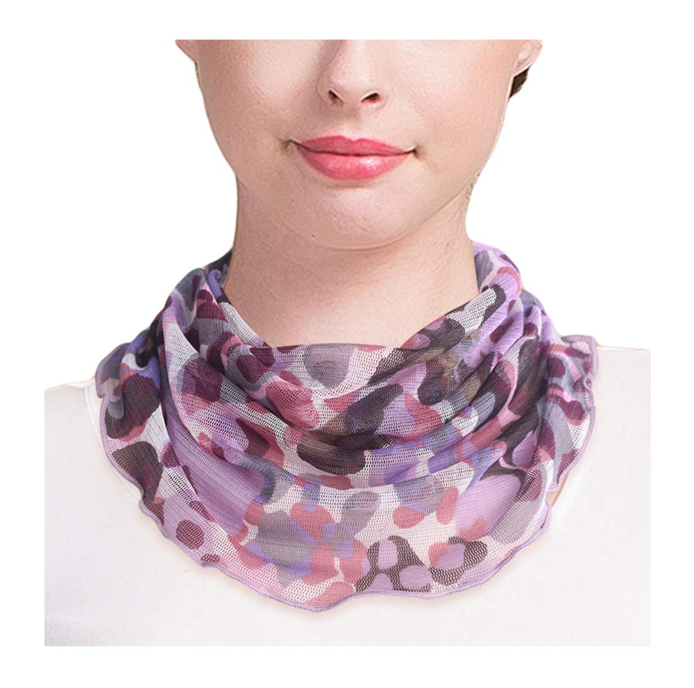 UK_Stone Women 100% Mulberry Silk Neck Warmer Faux Collar Neckerchief Neck Scarf Infinity Loop Scarf(#11)