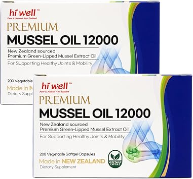 Hi Well Premium New Zealand Green-Lipped Mussel Oil //200 Softgel Capsules//Made in New Zealand //Sourced from Pristine New Zealand Waters(2)