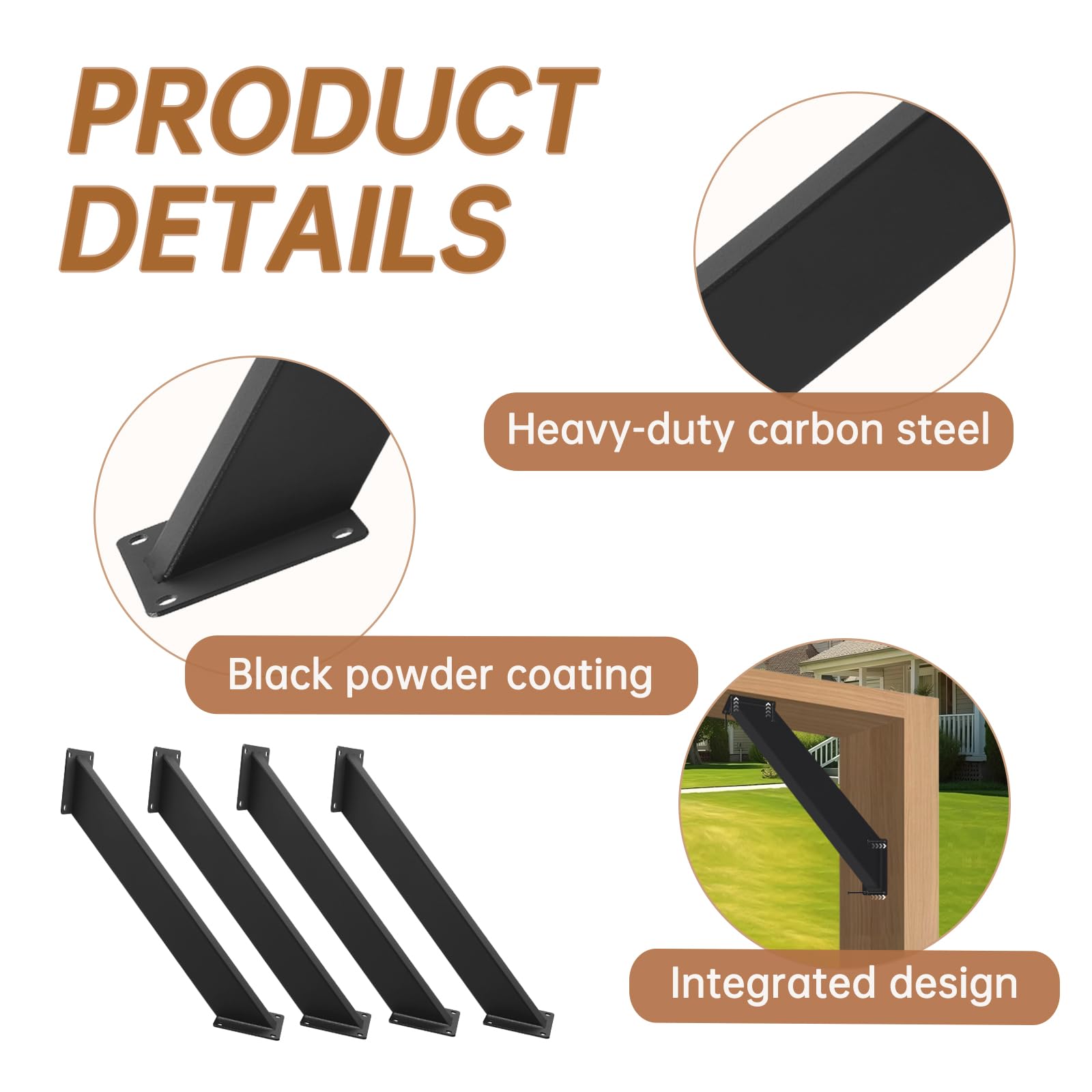 Snapklik.com : 8 Pcs 45 Degree Angle Support Bracket, Pergola Kit Heavy ...