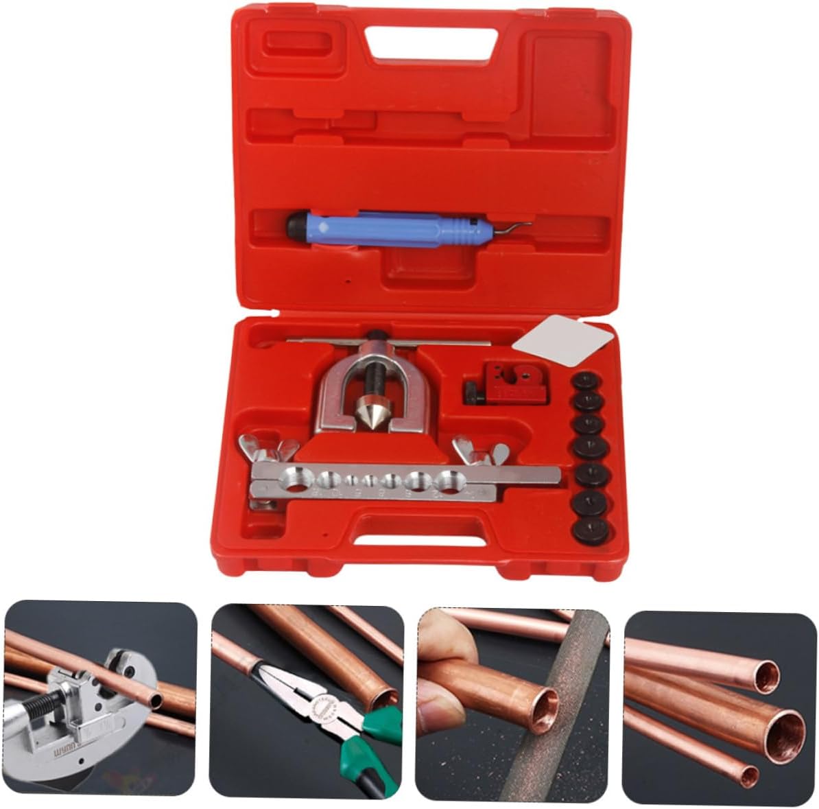 1set Double Flaring Brake Line Tool Kit Mini Cutter Mold Flaring Tools for Tubing Convenient Storage Case Included