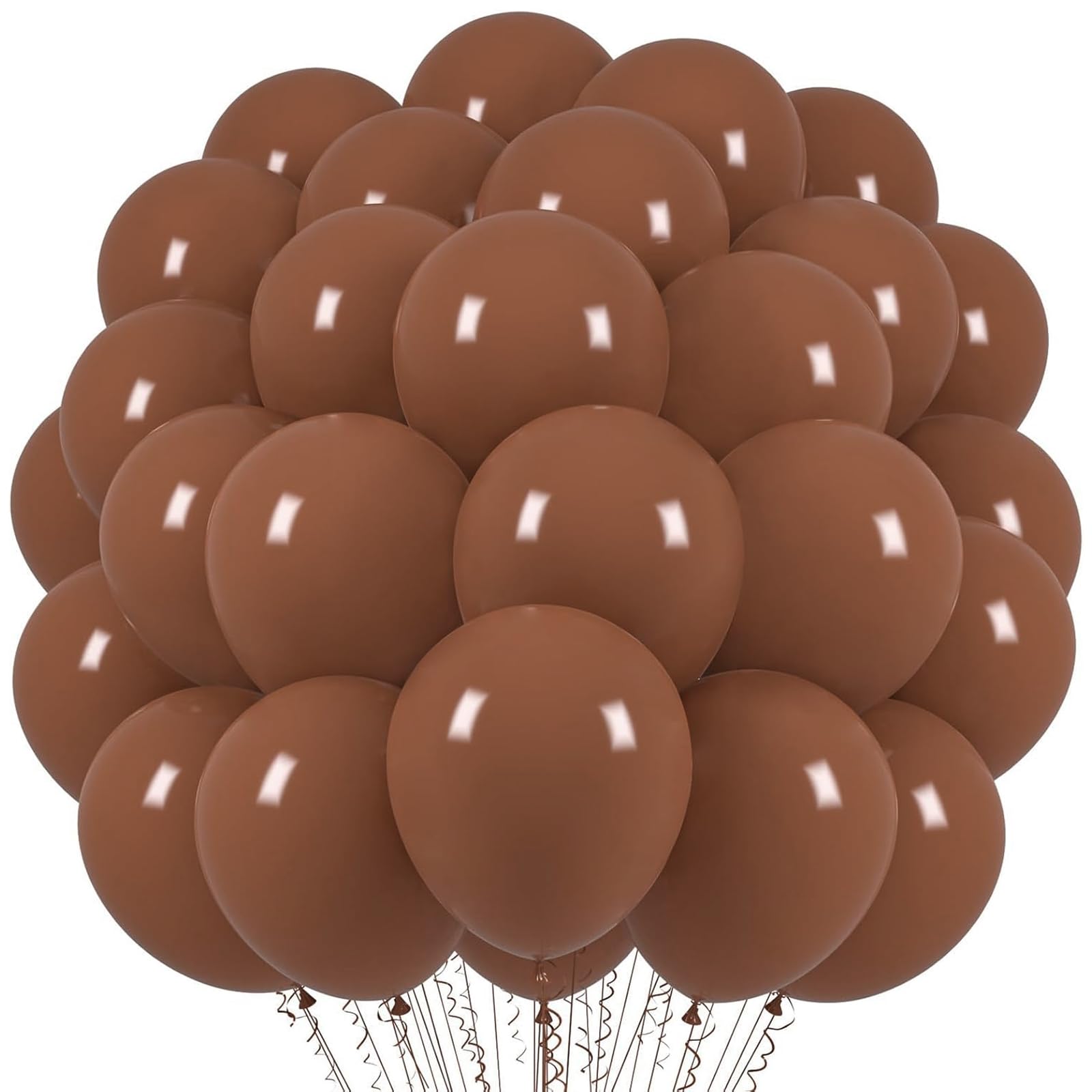 Voircoloria 66pcs Coffee Brown Tan Latex Party Balloons, 12inch