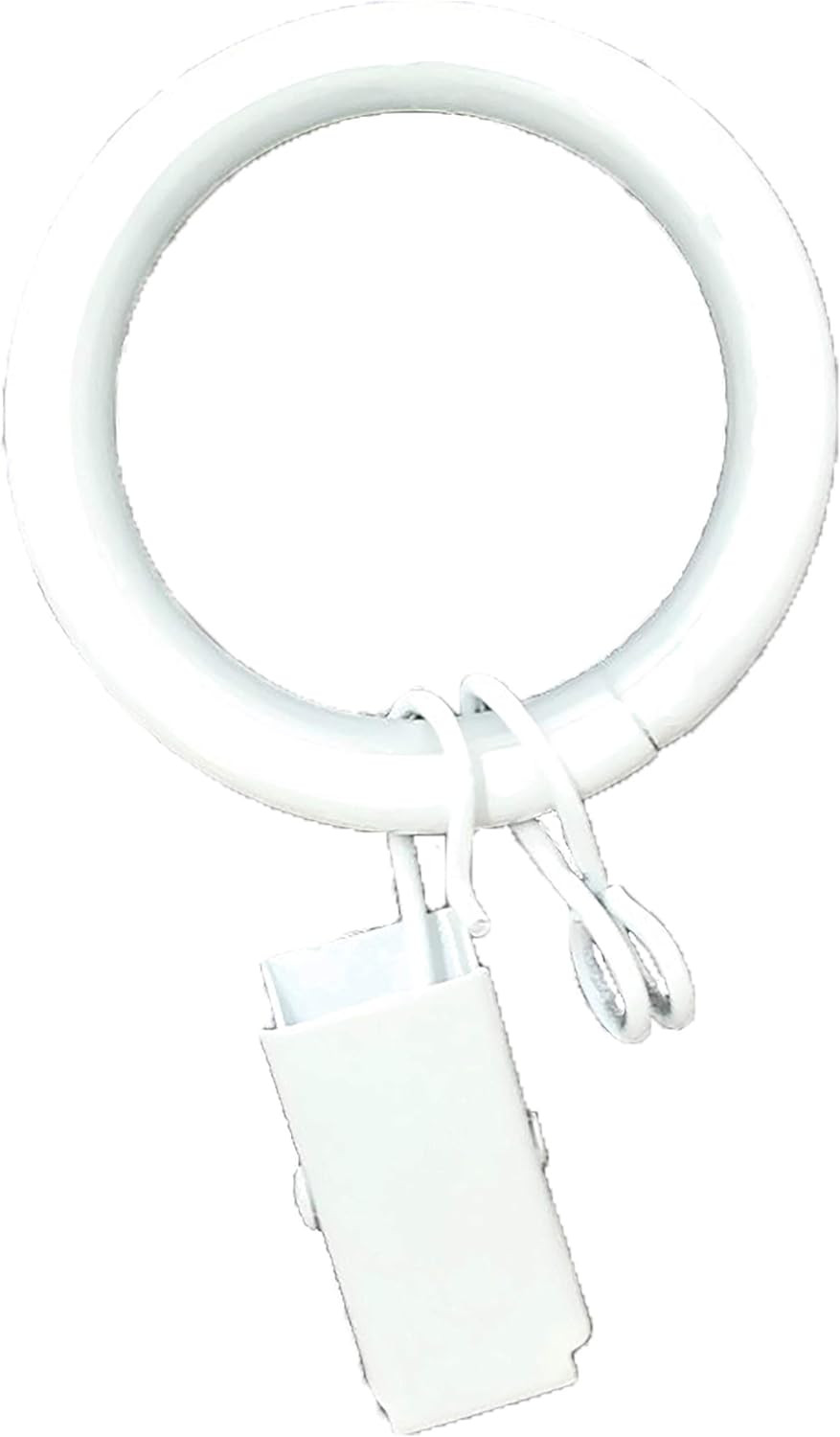 Urbanest 1.25" Quiet Smooth Drapery Curtain Rod Rings for 1" Rod with Clips, Eyelets and Nylon Inserts, 32 Pieces, White