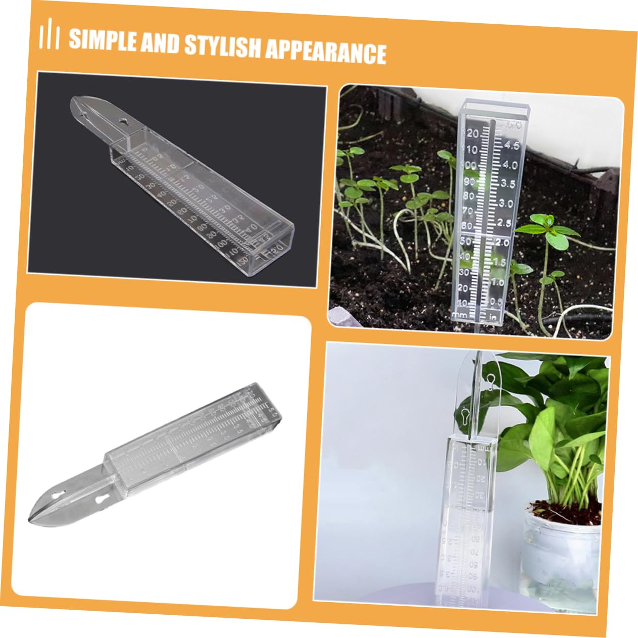 HANABASS Regenmesser 6 Stück Transparentes Regenmessrohr Wetterfeste Gartendekoration Präzise Niederschlagsmessung Robuste Konstruktion für Garten und Outdoor