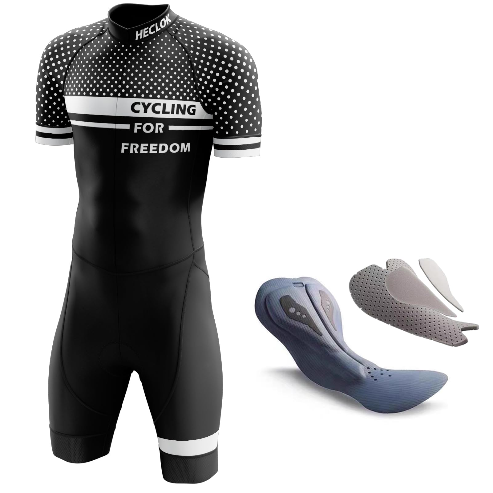 Herren Fahrrad Skinsuit,Triathlon Anzug Herren Radsportanzug Gepolstert Einteilig Trisuit Short Trisuit Einteiler für Wettkampf Mit Radpolster in Wettkampfqualität Run,Cycle,Swim
