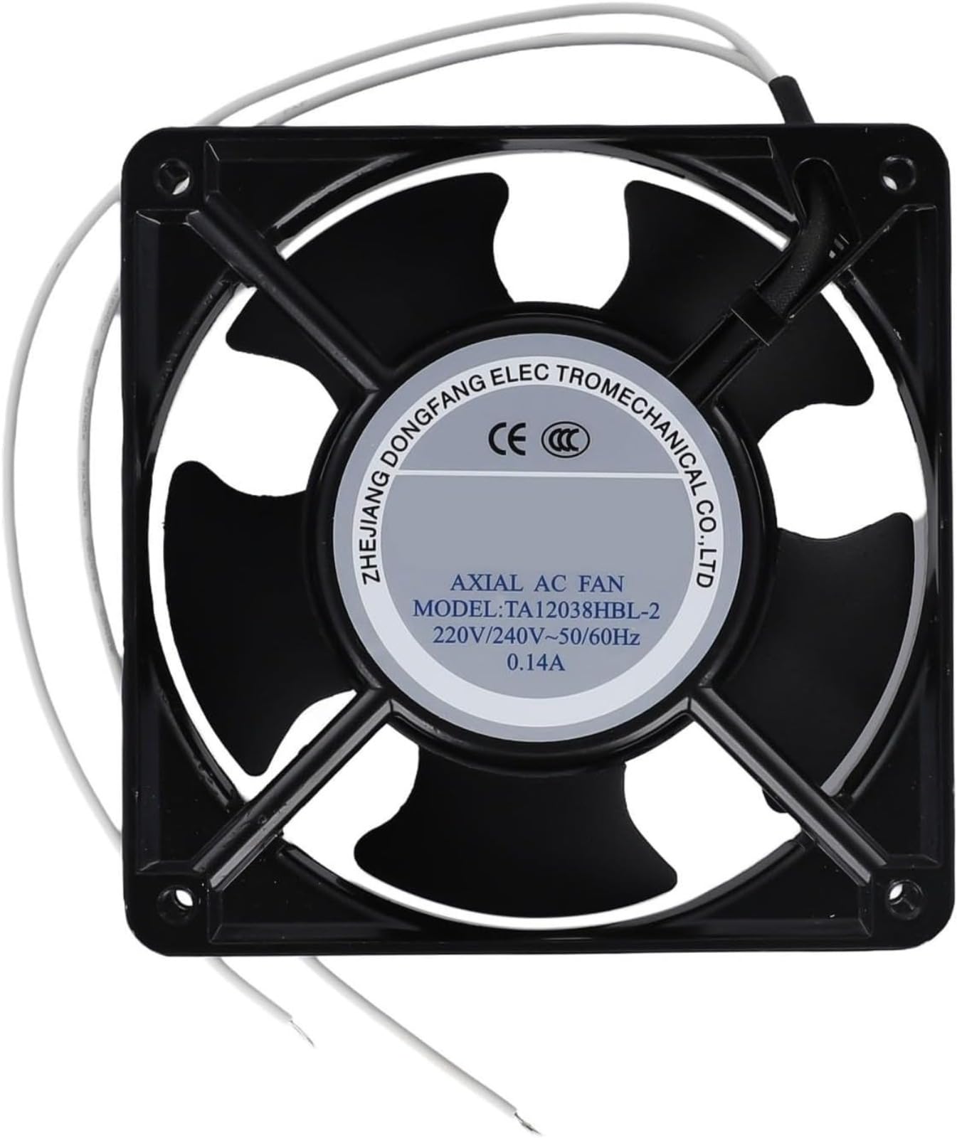 KWJTOY Ventilador axial para Casete de Chimenea enchufable, Alta Temperatura, aspas de Metal para Estufas, Campanas extractoras, chimeneas, Estufas de leña, 120 x 120 x 38 mm