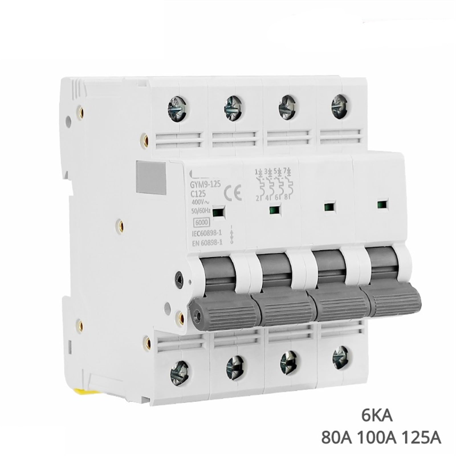 Wyłącznik elektryczny FP 4-biegunowy AC 80 A 100 A 125 A 4P szerokość 71,2 mm 400 V 6 KA 1 sztuka (80A)