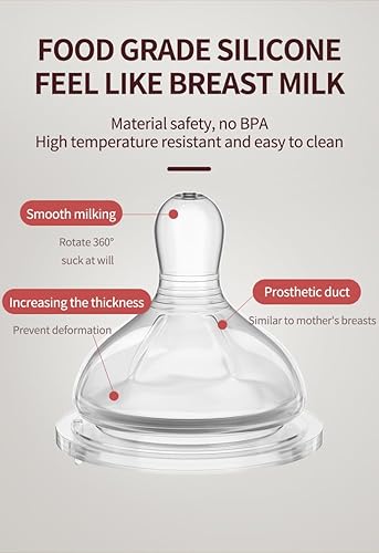 Miniatura 9 de Botellas de Bebé Oberni, Botellas de Leche para Niños Pequeños con Pajita con Peso y Mango Antideslizante, Tamaño + Flujo Rápido Variable, 12+