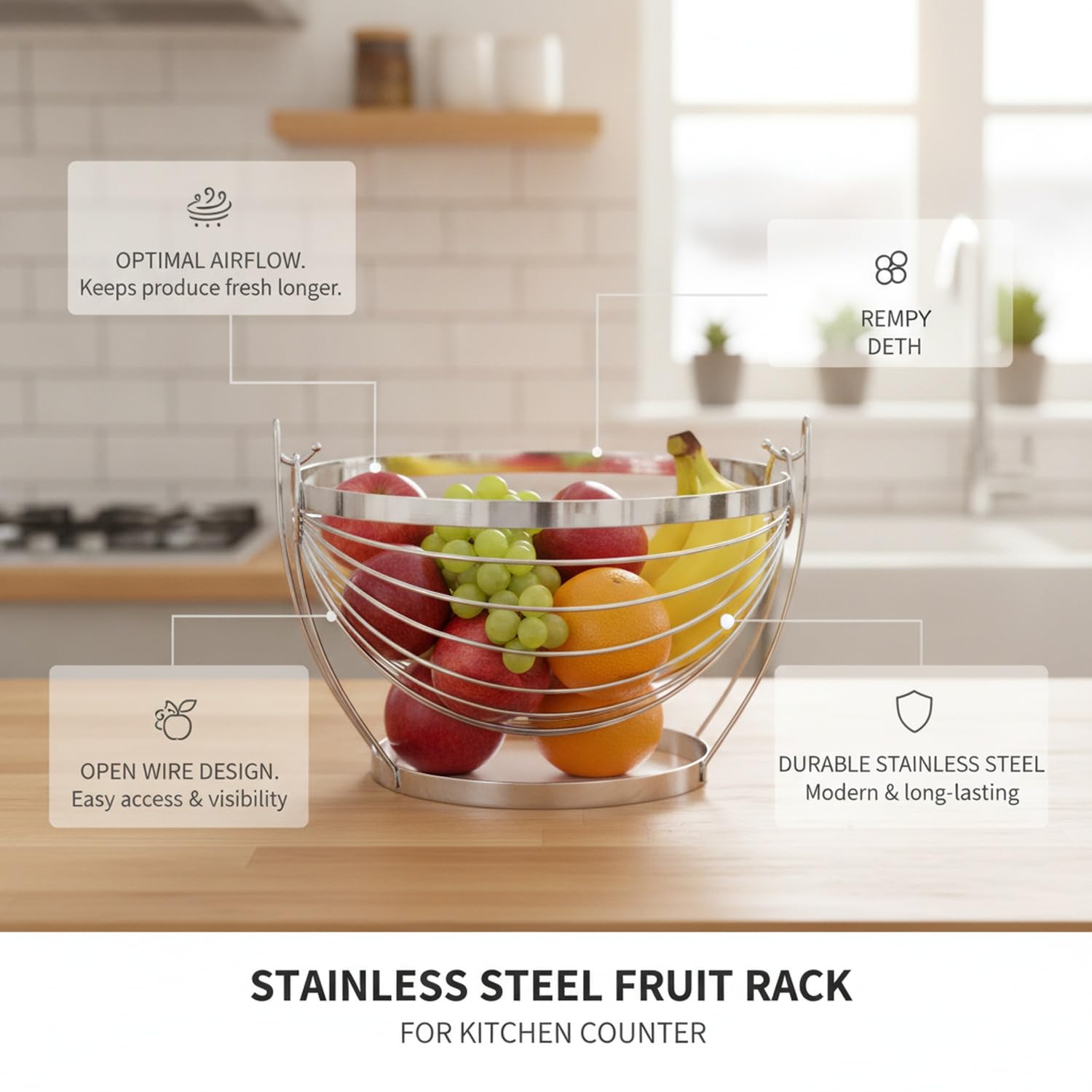 Fruttiera in Acciaio Inox, 1 PC