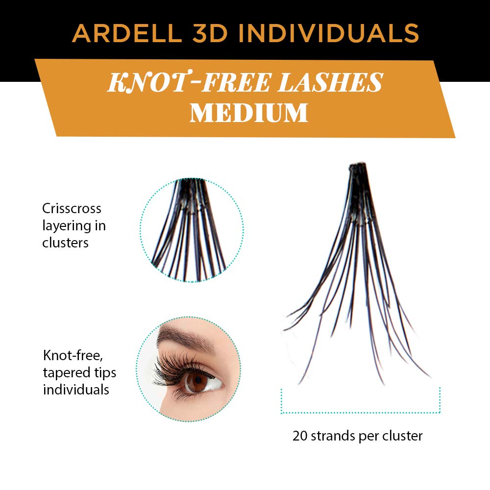 Ardell 3D Individuals Long Black False Lashes x 4 packs