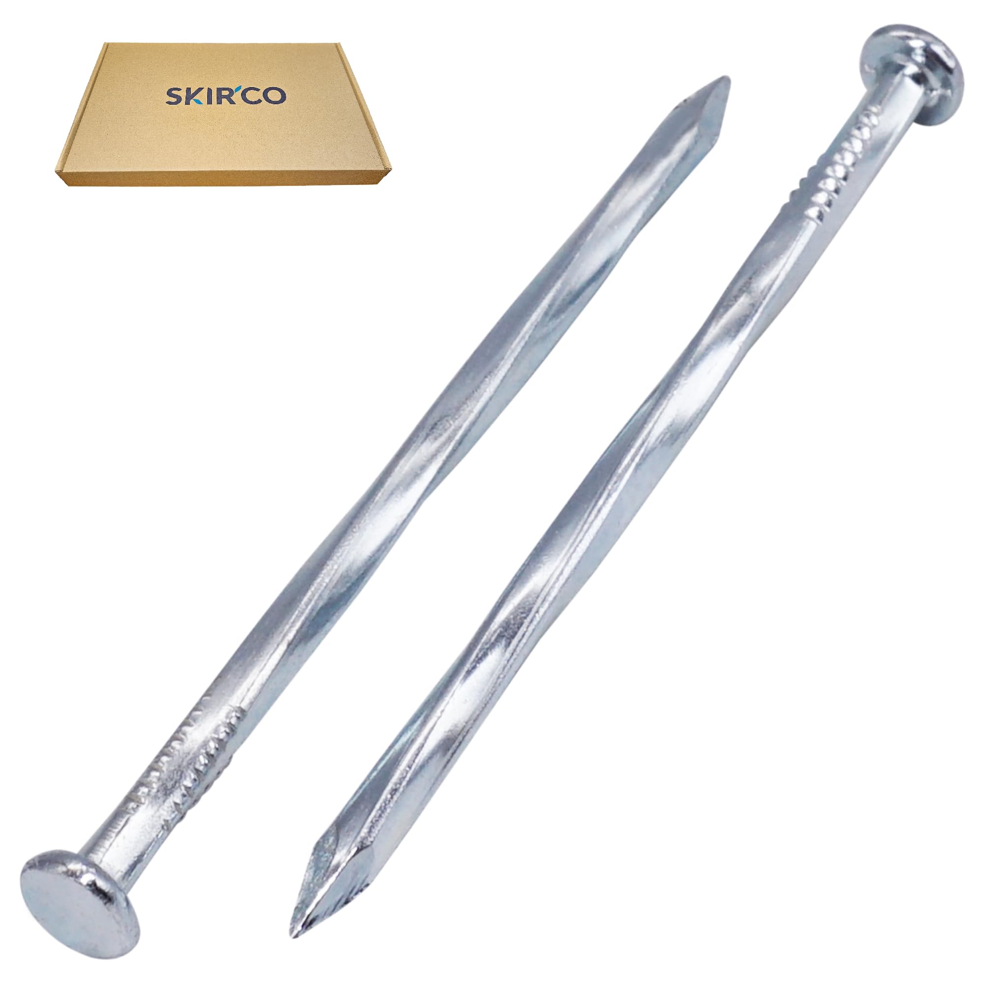 SKIR'CO Lot de 300 clous carrés torsadés en acier zingué pour le travail du bois 3,8 x 70 mm