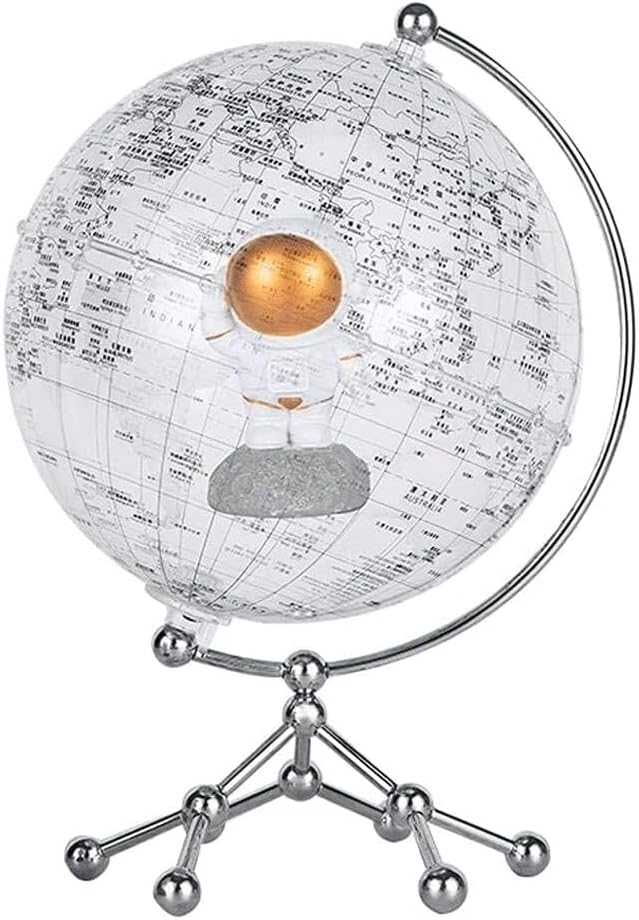 Classic 7.8 Inches Globe with Metal Tripod, Cute World Earth Design Featuring Astronaut Doll for Children Adults