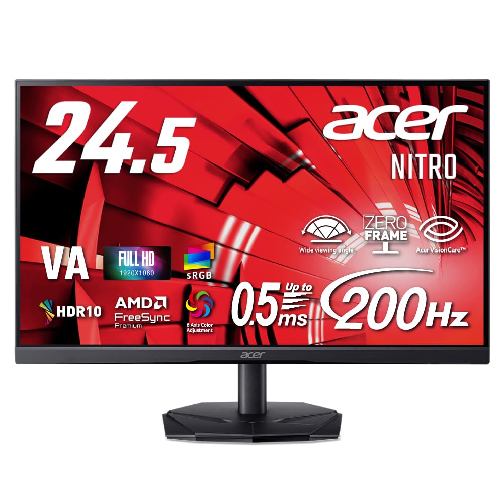 Amazon.co.jp: Acer 24.5インチ フルHD 200Hz 0.5ms(GTG) 広視野角 VA