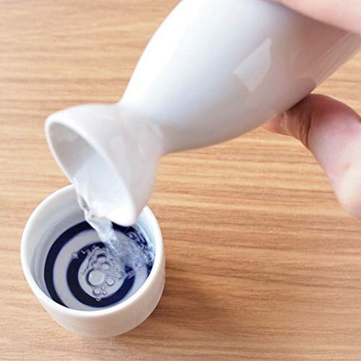 JapanBargain 2722x6, Pack of 6 Porcelain Sake Bottle Sake Carafe Japanese Wine Decanter Dishwasher and Microwave Safe, 7.5 ounce, White