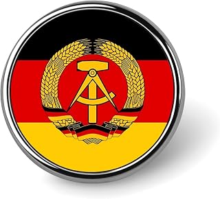 East Germany German Democratic Republic Flag Pin Badge Round Metal Brooches Lapel Pins Accessory for Men Women