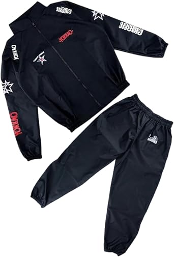 YOKKAO Sauna Suit Fight Team | Max Calorie Burn | Durable Design | Ideal for Weight Cutting & Conditioning | Heavy Duty Fabric | Black - Small