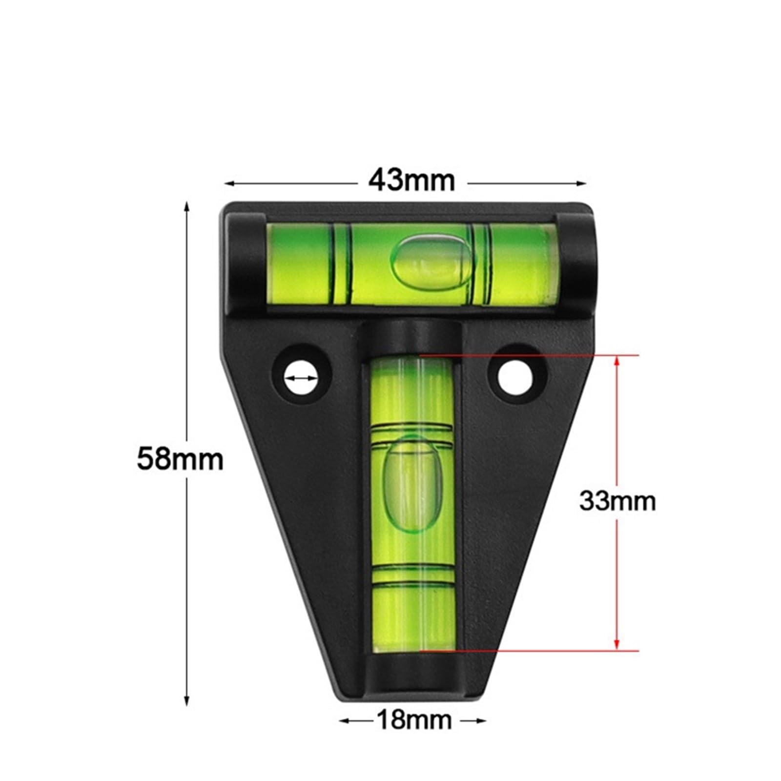Livella a bolla di tipo T da 2 pezzi, misurazione verticale e orizzontale, livella laser triangolare, misurazione a conchiglia(Magnetic A)