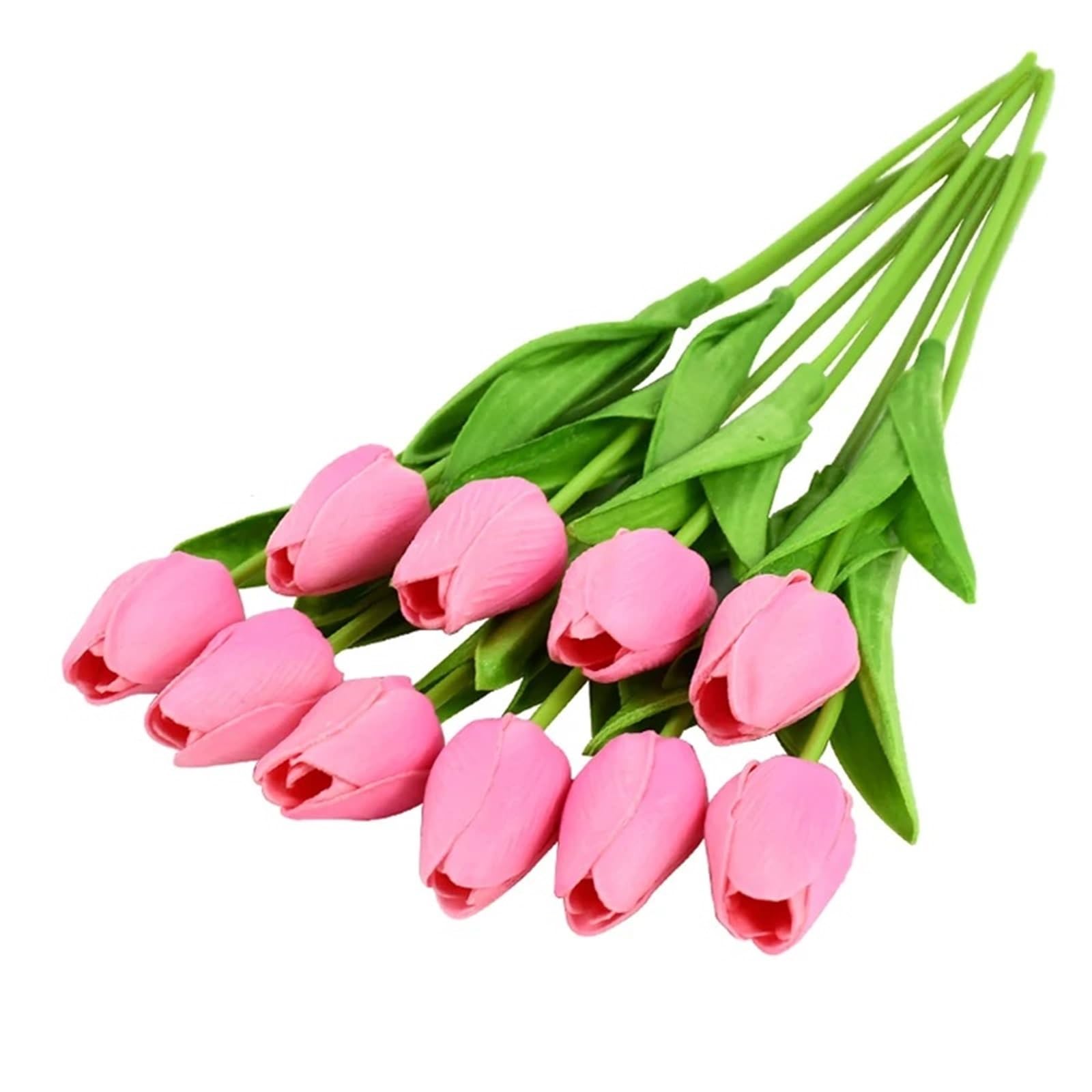 FonHNDG Artificial Flower Branches 10 PCS Tulip Artificial Flower Real Touch Bouquet Fake For Wedding Decoration Flowers Home Garden Decor(Color5)