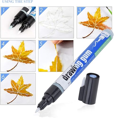 Miniatura 4 de KUIDAMOS Goma de dibujo, bolígrafo líquido de enmascaramiento, rotulador líquido blanco, línea continua, lavable, cabezal especial, recambio