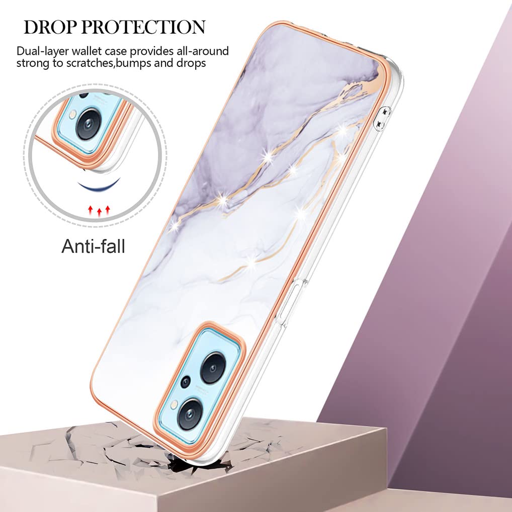 SEAHAI Custodia Anti-Caduta Per Oppo A96 / A76 / Realme 9i / Oppo A36 | Copertura Militare Con Supporto Nascosto E Paraurti In TPU